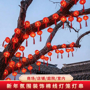 新年红灯笼挂饰2026新款春节过年农村院子阳台装饰灯串挂树小花灯