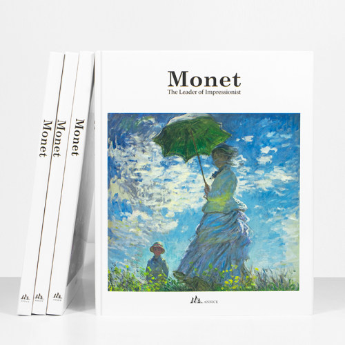 熙思轻奢画册Monet莫奈印象派大师手绘插画样板间客厅装饰摆件书