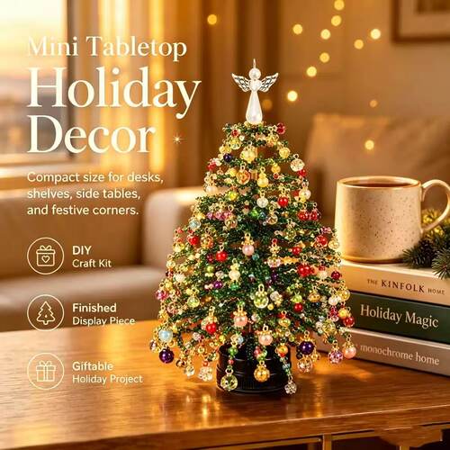跨境新品DIY Beaded Christmas Tree Kit 手工DIY串珠圣诞树套装
