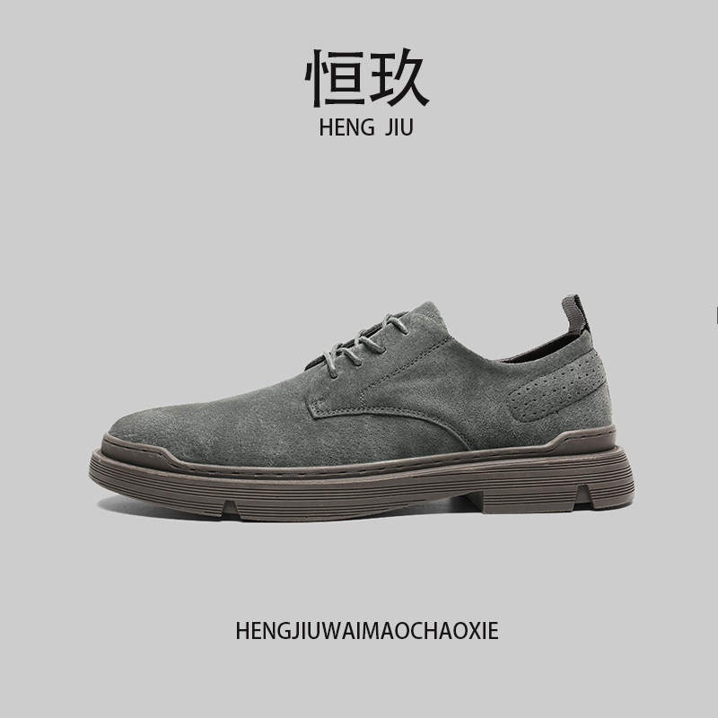符驰真皮英伦工装短靴手工缝线