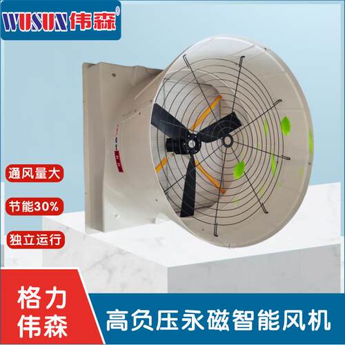 直供WS-1520B负压风机养殖场通风降温三叶喇叭大风量直连风机