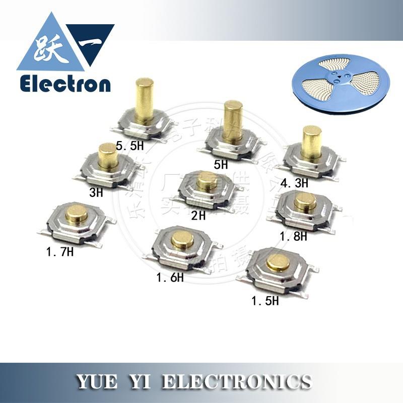 厂家轻触按键开关四脚4*4*1.5H~9H微动按键5.2x5.2铜头贴片