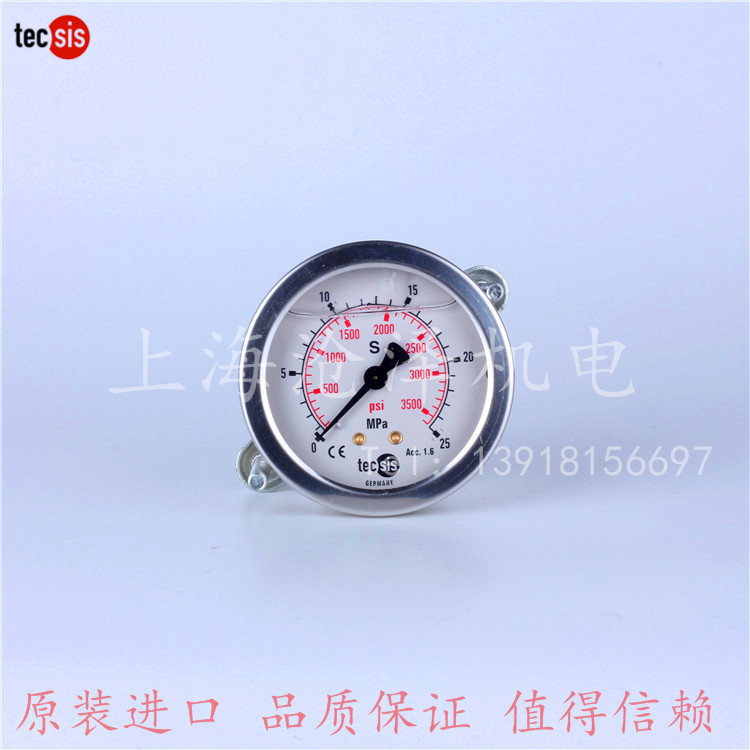 德国 tecsis机械耐震压力表63轴向G1/4 P1453-60mpa 600bar