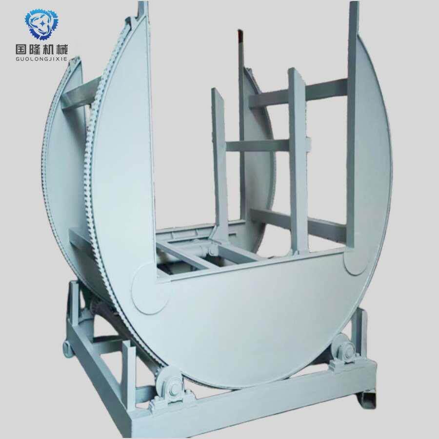 国隆180度整垛木工板翻转机 操作简单 钢板铝板承重液压翻板机