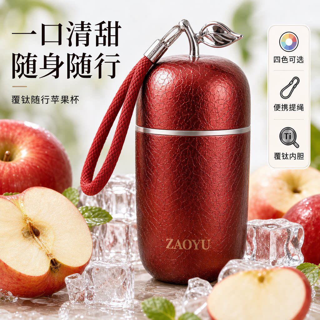 覆钛苹果迷你保温保冷杯