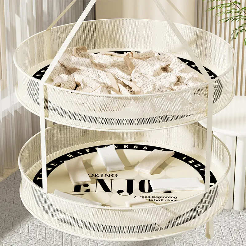 双层平铺晾衣网晒袜子专用