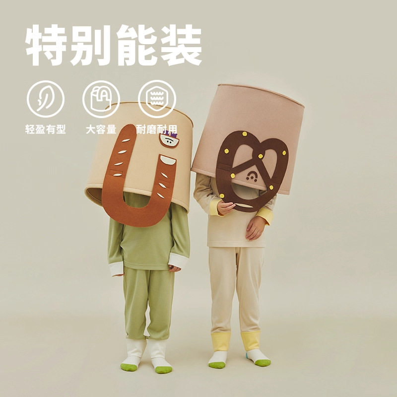 毛毡可折叠大容量圆柱脏衣篮
