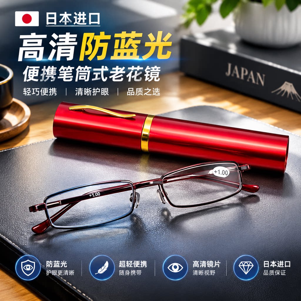 超轻便携防蓝光防辐射老花镜