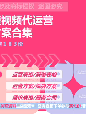 抖音短视频代运营方案报价分析表策划制作拍摄合作服务合同模板