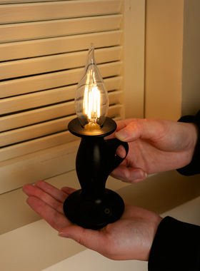 HBK烛光复古灯北欧风格充电无极调光触摸台灯卧室氛围摆件手提灯