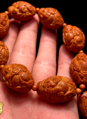 八宝财神爷男士橄榄核手串男款高端八大财神文玩核雕八方来财女款