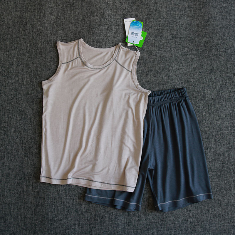 儿童背心短裤家居服套装夏季薄款男童中大童空调服莫代尔凉感柔软