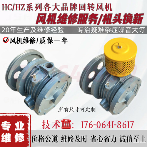 百事德回转式鼓风机主机泵头厂家专业维修替换除锈噪音大修复叶片