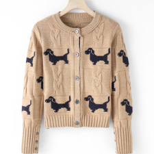 复古高级针织开衫女259916