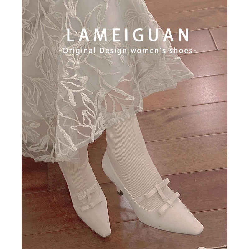 法式白色复古弹力瘦瘦靴女细跟2025秋冬新款小众高跟短筒针织袜靴