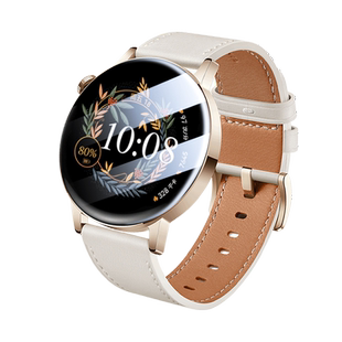 华为gt3 42mm手表膜gt342mm智能手表贴膜watch女款watchgt表盘贴mil-b19保护模milb全屏gt3代新款钢化曲面屏