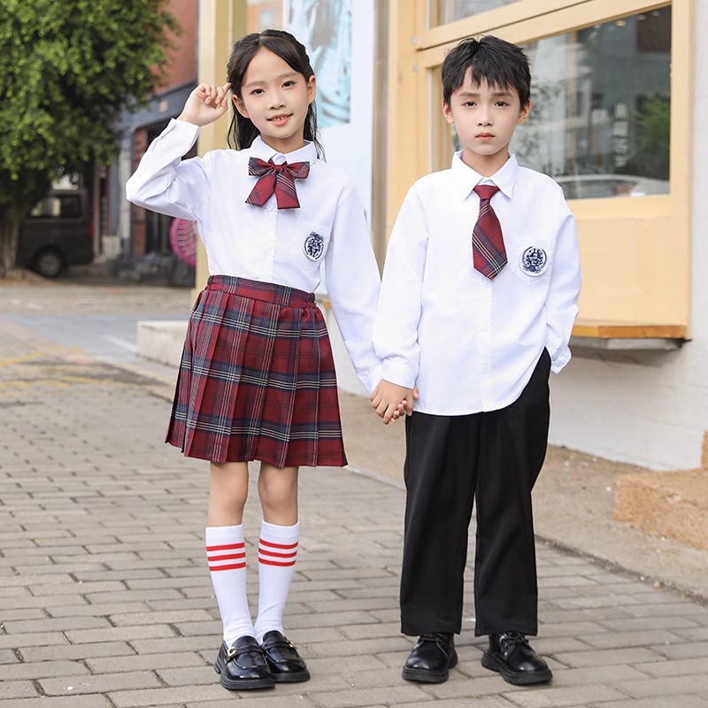 儿童红歌合唱团诗歌朗诵演出服中小学生运动会学院风班服校服套装
