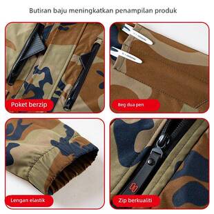 春秋新款弹力迷彩服套装男女宽松耐磨耐脏汽修工地劳保工作服工装