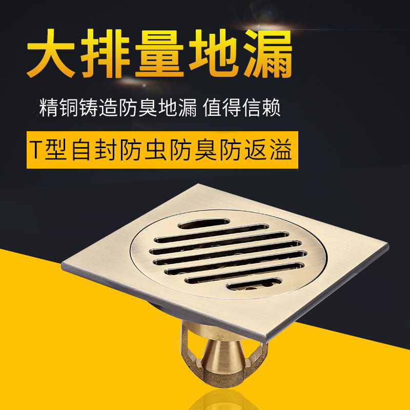 全铜防臭地漏芯水潜艇式卫生间