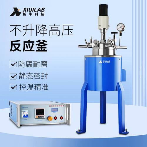 析牛科技不升降型高温高压反应釜不锈钢机械搅拌实验室氢化罐1-5L