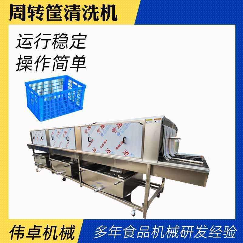 全自动喷淋周转筐清洗机 各种蔬菜周转箱洗筐机 塑料盒清洗设备