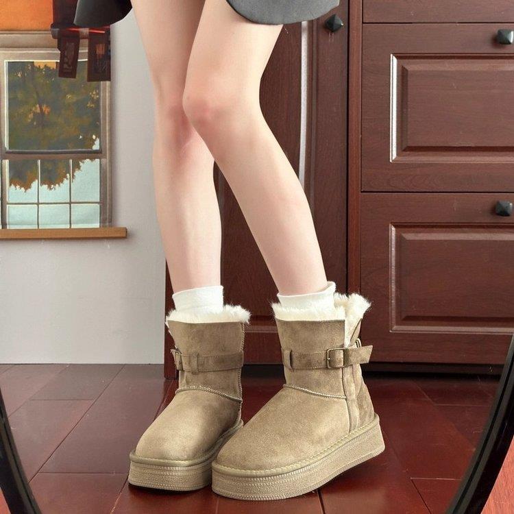 厚底雪地靴女款2025新款冬季爆款加绒加厚保暖防滑东北毛毛棉靴子