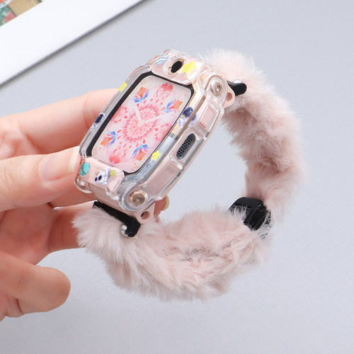 适用小天才毛绒磁吸表带柔软舒适