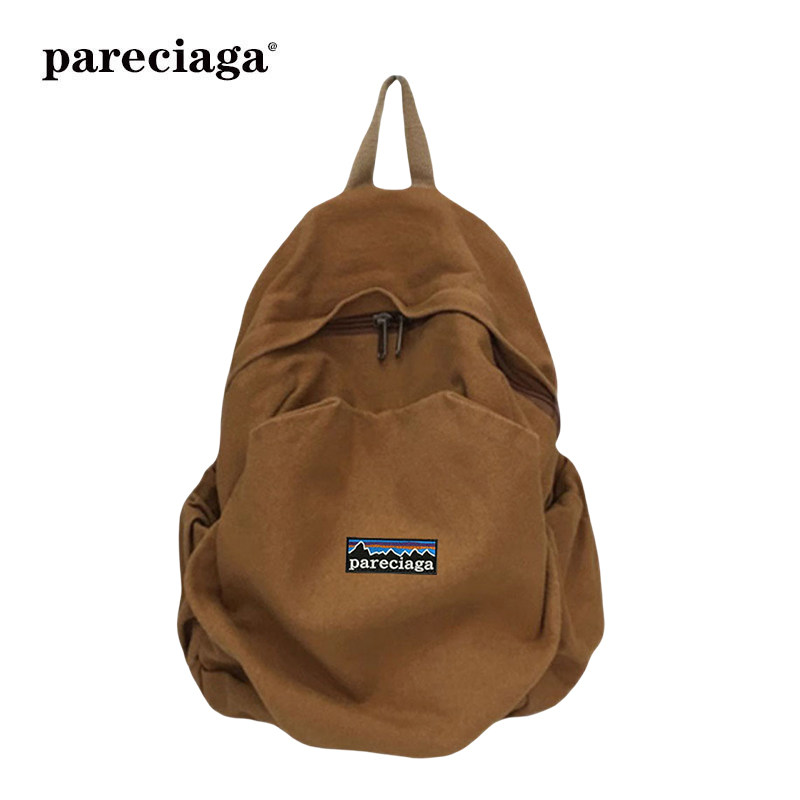 巴塔正品pareciaga水洗帆布书包女大学生百搭背包轻便旅游双肩包