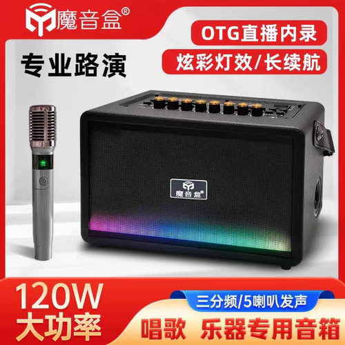 魔音盒120W大功率广场舞音箱乐器弹唱电吹管音箱 户外便携K歌音响