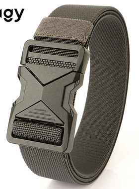 新款战术快拆腰带工装弹力尼龙裤带男学生休闲军训帆布皮带可剪短