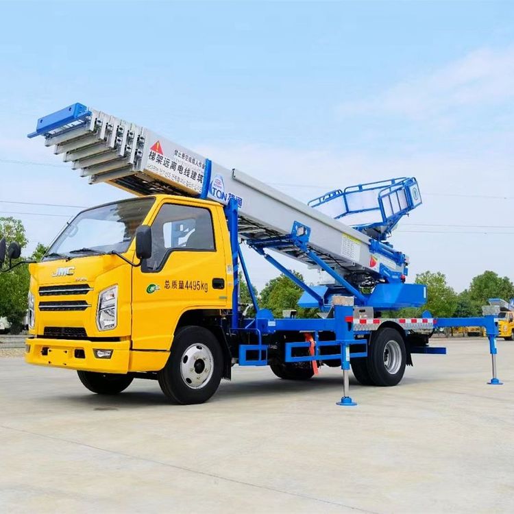 云梯车上料车32米江铃双排 高空作业车登高车 搬家水泥黄沙玻璃