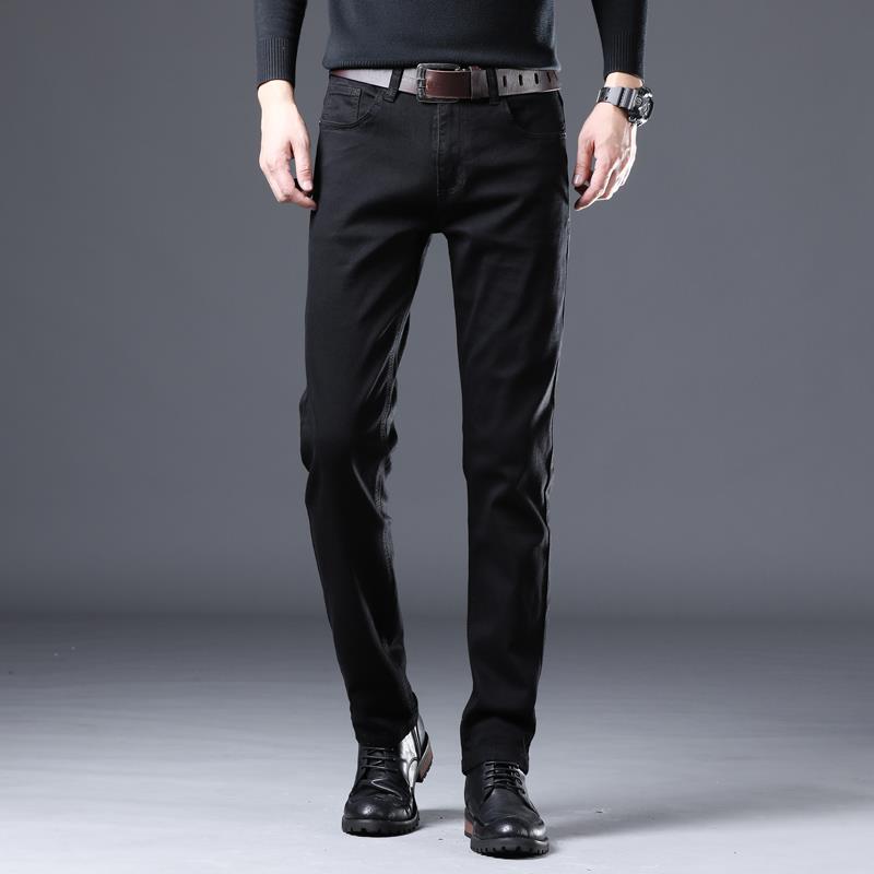 香港高端男士牛仔裤春秋款直筒宽松男裤弹力商务休闲长裤经典百搭