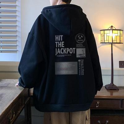 重磅连帽卫衣男潮牌春秋季oversize高街加绒加厚宽松大码开衫外套