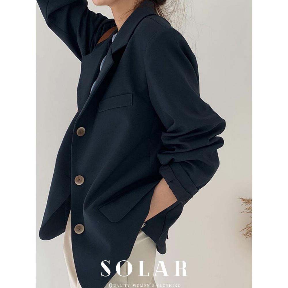 SOLAR/覆古高级感小西装外套女2025春新款韩版宽松显瘦西服上衣