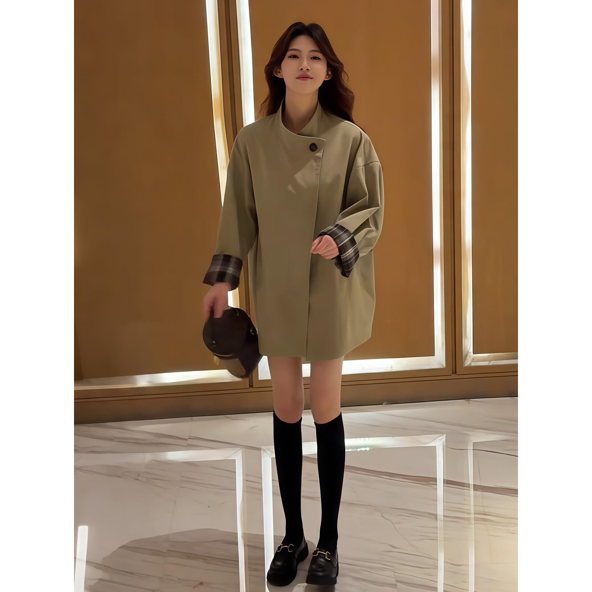 卡其色风衣外套女早秋2025新款今年流行韩系小个子英伦风休闲大衣
