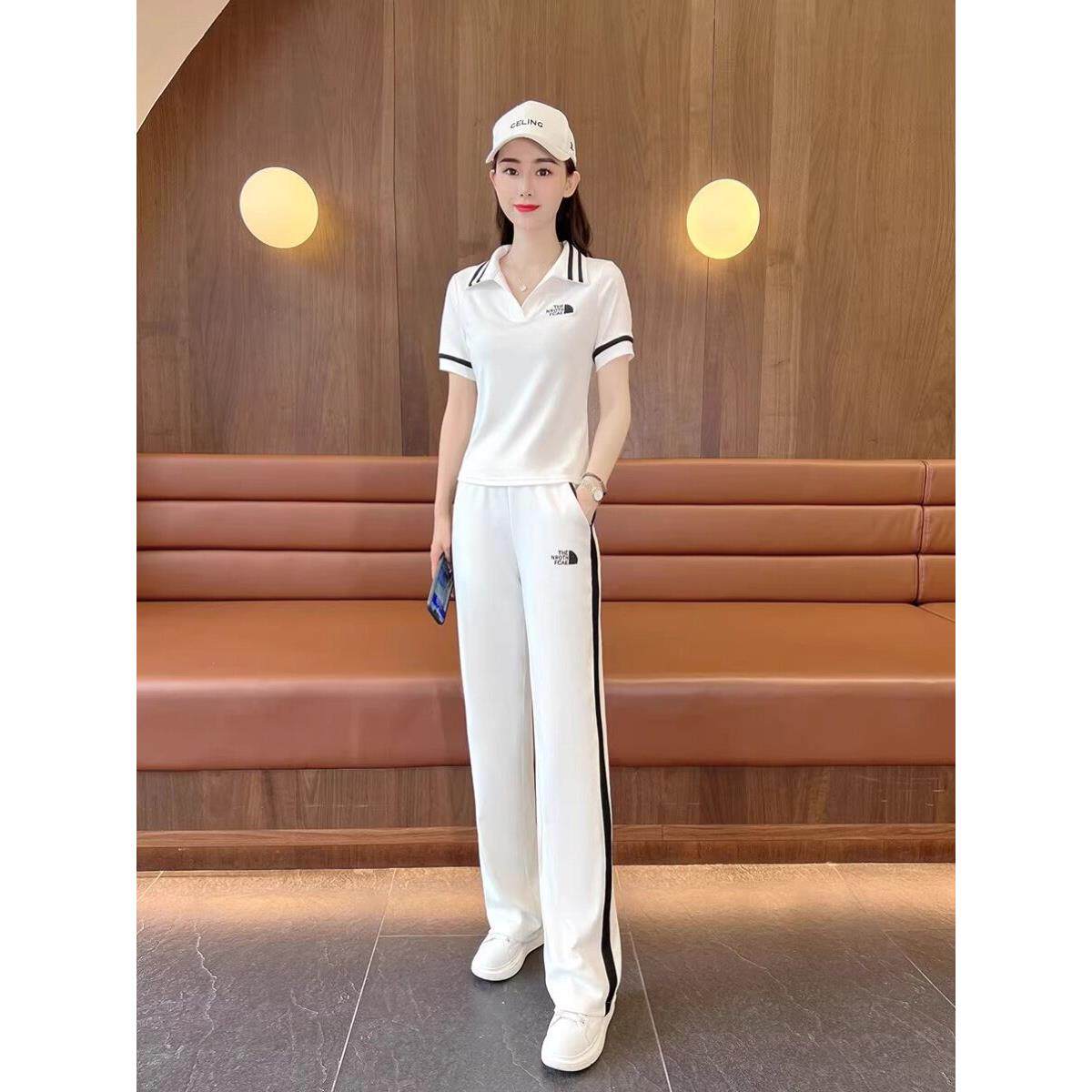 时尚休闲运动套装女2025年夏季新款洋气减龄短袖T恤+阔腿裤两件套