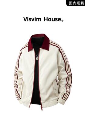 【品牌现货退出】Visvim Wings春秋季新款条纹大码工装夹克男士夹