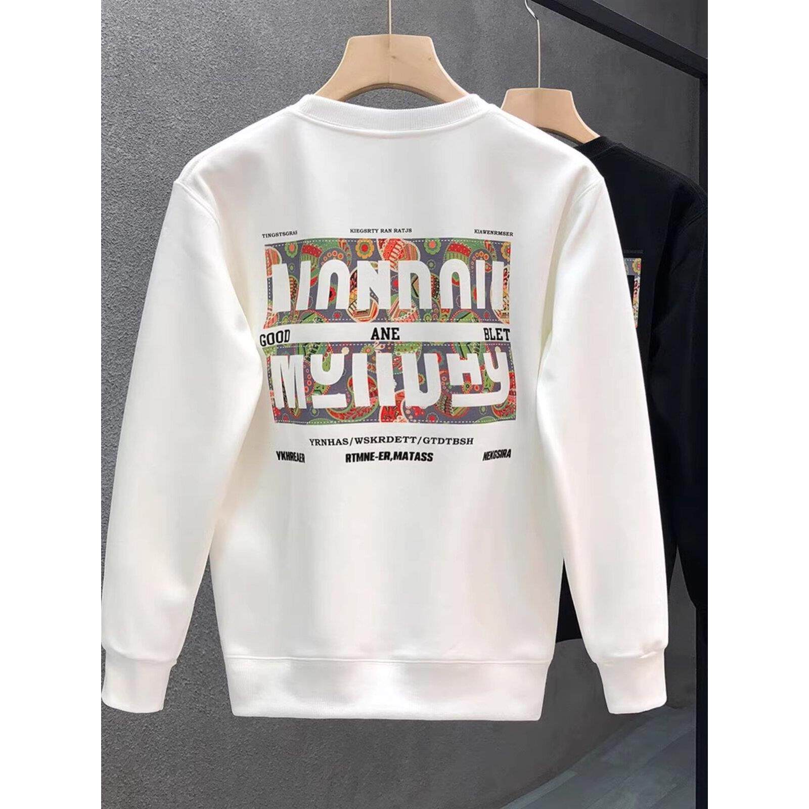 it Afternnaths潮牌印花卫衣男士新款圆领春秋季宽松休闲百搭长袖