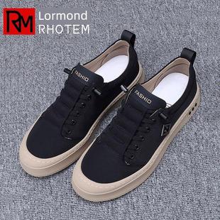 鲁东男鞋休闲鞋冰丝透气帆布鞋单腿轻量级简单休闲运动鞋男士懒人