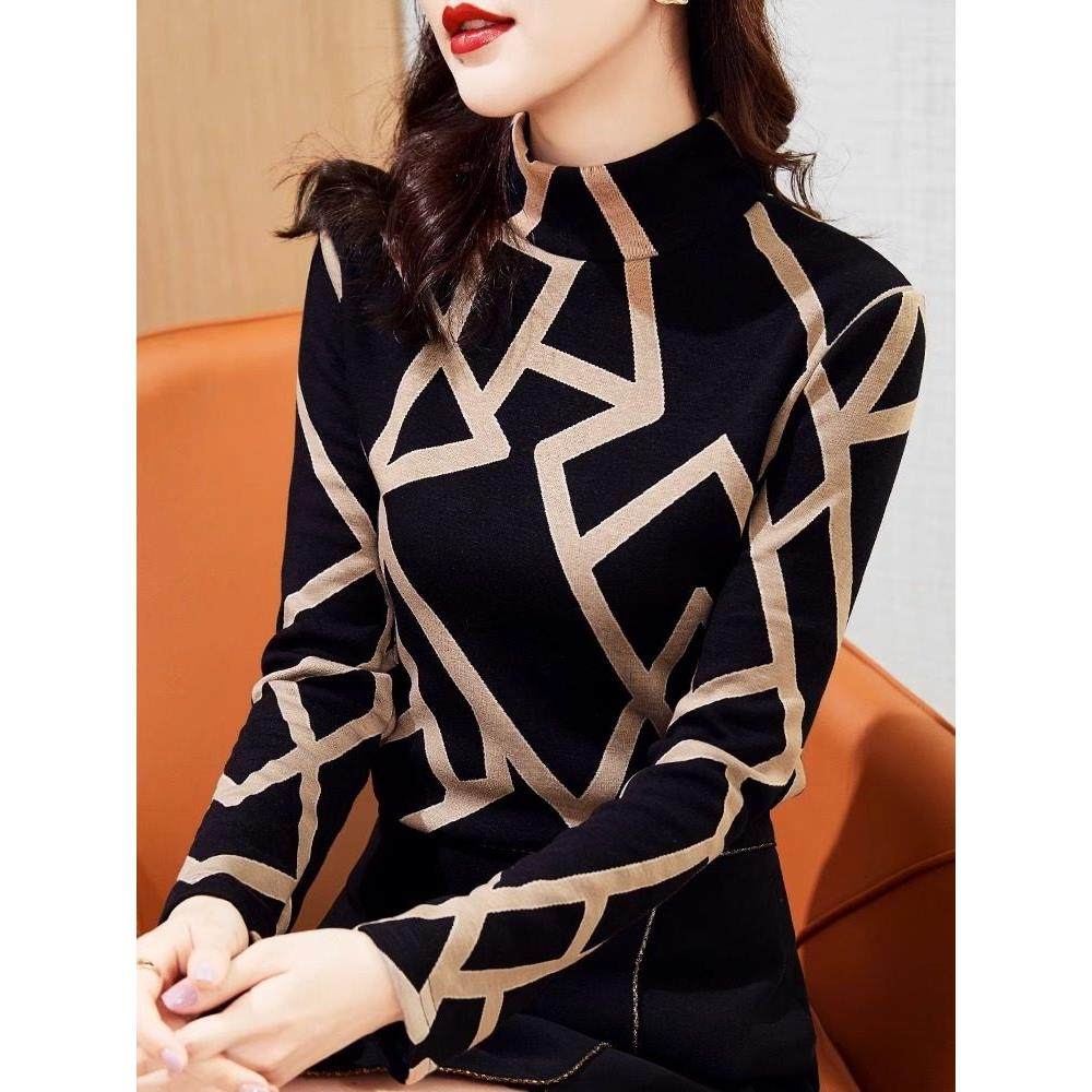 半高领打底衫女洋气内搭春秋百搭2025新款时尚气质时髦长袖上衣女