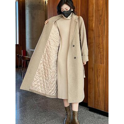 加绒毛呢大衣女秋冬2025新款时尚羽绒服宽松加厚长款呢子风衣外套