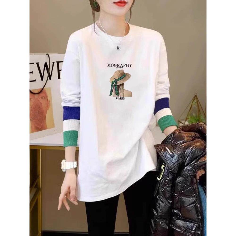 欧洲站白色长袖女士下摆衬衫春秋季和冬季2025新款中长覆盖臀部天