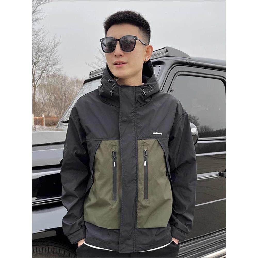 冲锋衣外套男士秋冬季2025新款宽松工装夹克男款加绒加厚棉服上衣