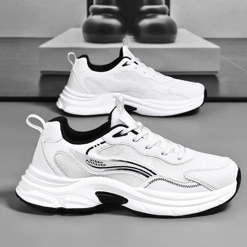 男鞋夏季透气2025新款休闲 小白鞋子潮鞋网面跑步运动鞋男士老爹