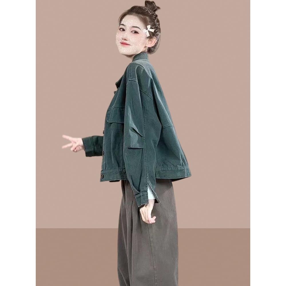 欧洲站2025年春秋新款工装牛仔外套女设计感小众短款洋气上衣夹克