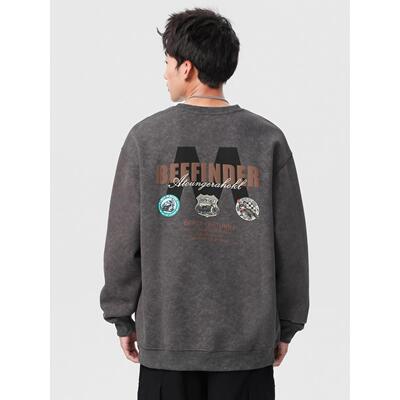 it Afternnaths潮牌~套头卫衣男秋冬季加绒加厚新款圆领长袖t恤