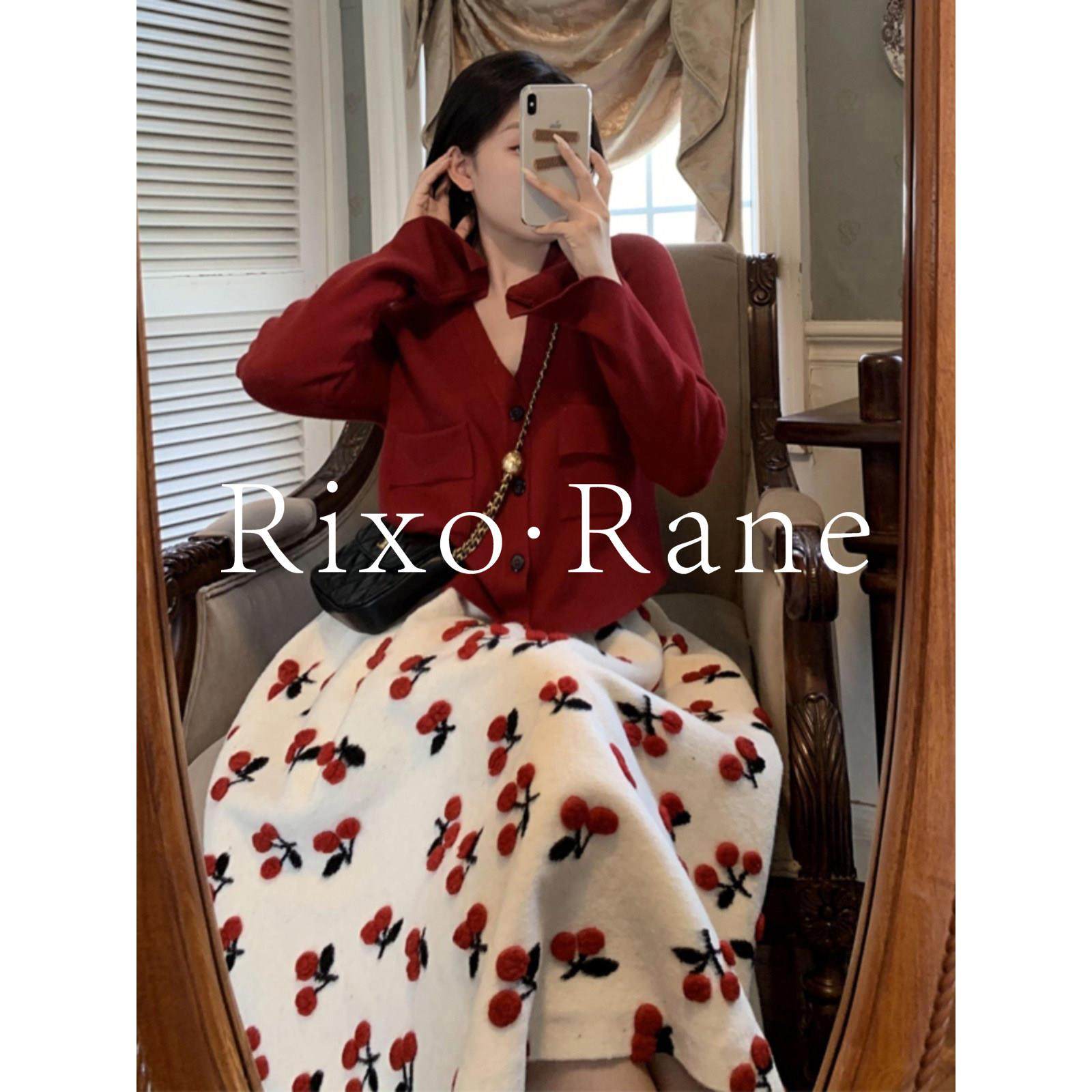 法国Rixo Rane 法式小香风本命年红色圣诞连衣裙高级感毛衣套装女,女装/女士精品,毛针织衫,淘宝优惠券,粉丝福利购,淘宝优惠卷