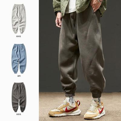 卫裤男潮牌秋冬季新款加绒美式潮流宽松束脚运动裤子日系休闲长裤