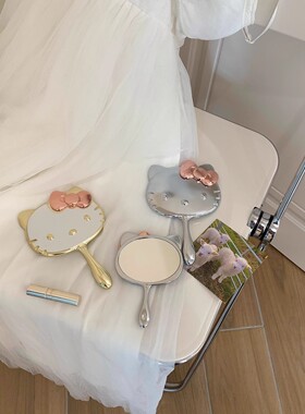 哈喽kitty猫化妆手持镜卡通可爱随身镜便携式小镜子化妆镜女学生