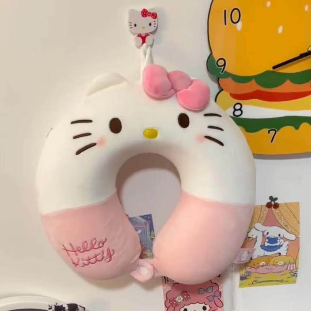 kitty护颈脖子u型枕旅行便携颈枕长途飞机车儿童记忆棉午休枕可爱